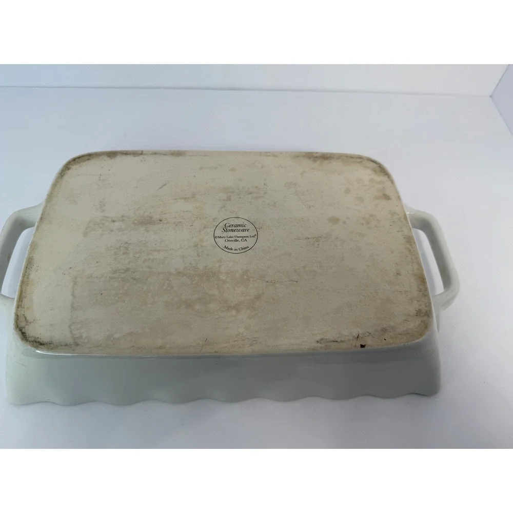 Mary Lake-Thompson Ceramic‎ Stoneware Garden Wheelbarrow Scalloped Baking Dish